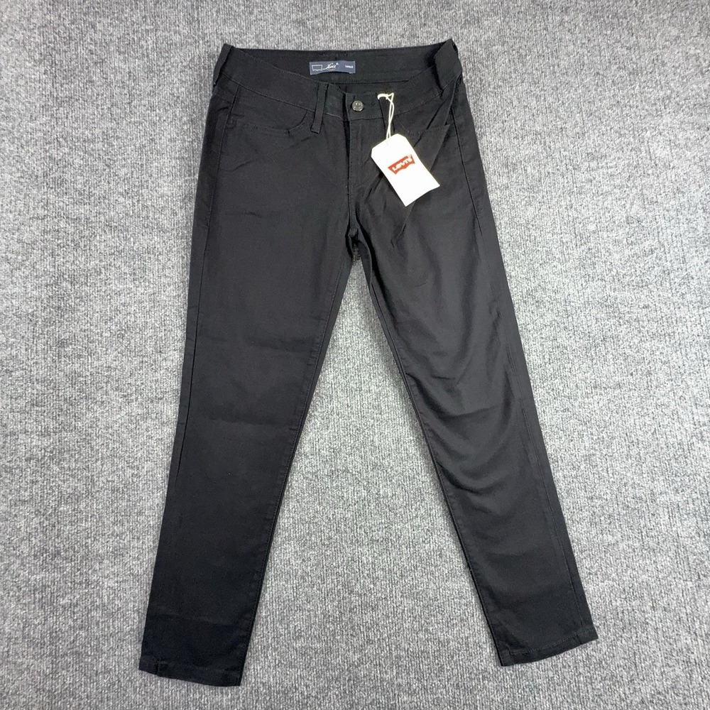 Levi's Womens Capri Pants 4 Black Twill Slim Straight Mid Rise Stretch NWT